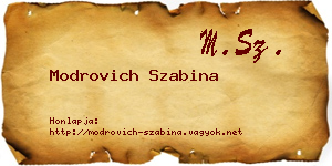 Modrovich Szabina névjegykártya